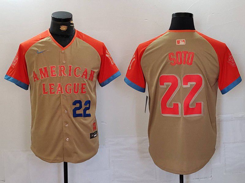 Men New York Yankees #22 Soto Orange All star 2024 Nike MLB Jersey style 2